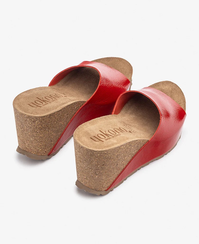 Zuecos rojos con cuña Yokono Corfu 253