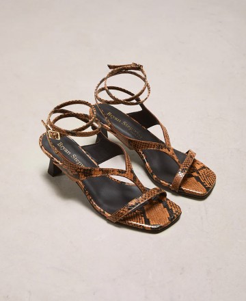 Animal Print Heeled Sandals Bryan Gara 6609