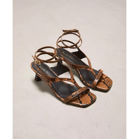 Sandalias de tacón animal print Bryan Gara 6609