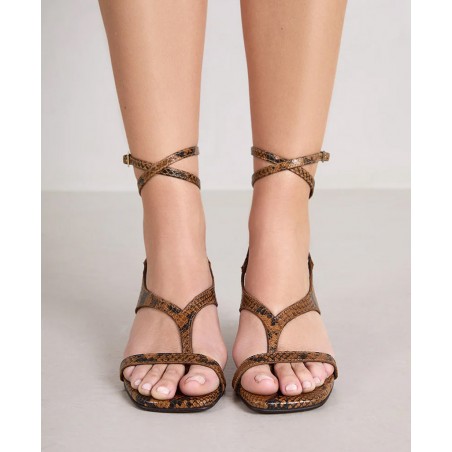 Sandalias de tacón animal print Bryan Gara 6609
