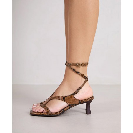 Sandalias de tacón animal print Bryan Gara 6609