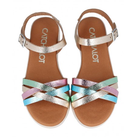 Catchalot 5770 metallic strappy sandals