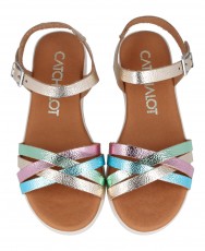 Catchalot 5770 metallic strappy sandals