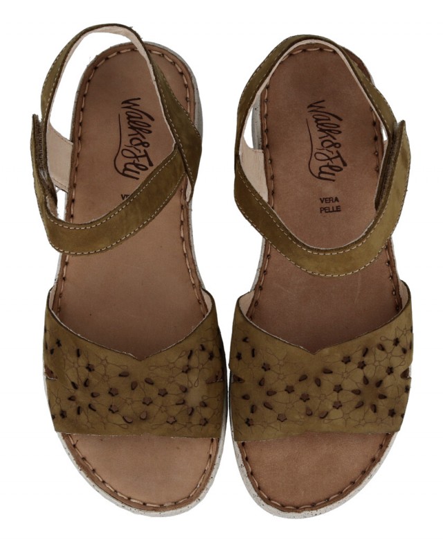Sandalias de mujer troqueladas Walk & Fly Savina 9371 50401