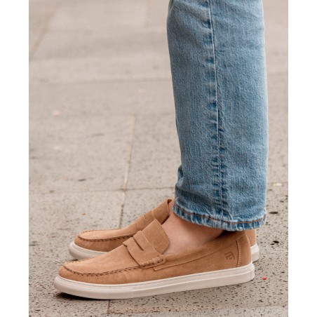 Sporty split leather moccasins Agot ORB