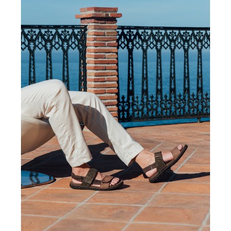 Sandalia plana de piel Walk & Fly 680-43770