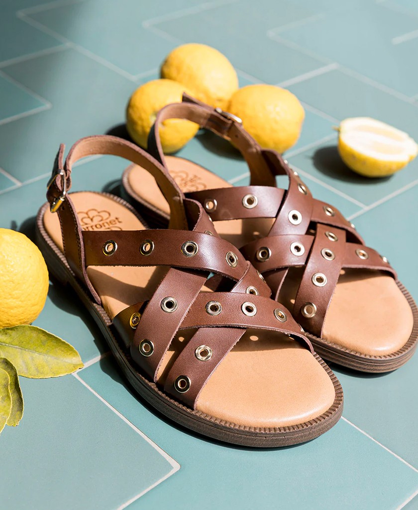 Sandalia marrón chocolate Porronet Mónica 3125