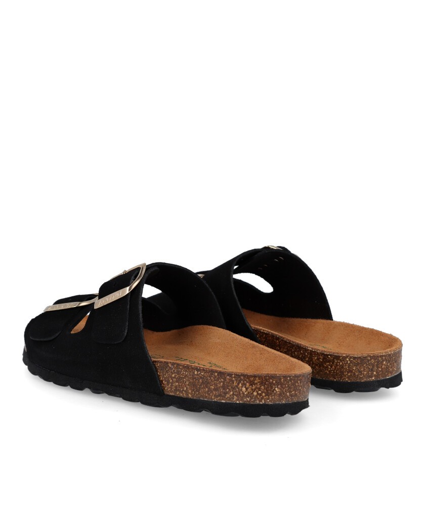 Autenti 0747 Black Backless Mule