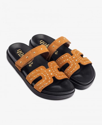 Sandalias de piel planas Yokono Morena 128-02
