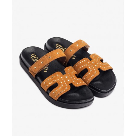 Sandalias de piel planas Yokono Morena 128-02
