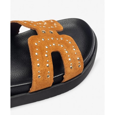 Sandalias de piel planas Yokono Morena 128-02