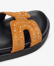 Sandalias de piel planas Yokono Morena 128-02