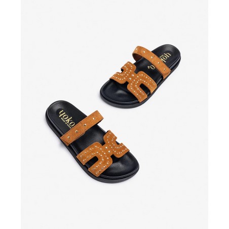 Sandalias de piel planas Yokono Morena 128-02