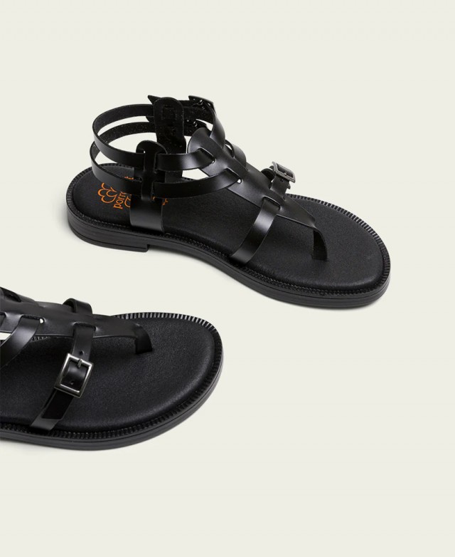 Black strappy sandals Porronet Miley 3129-001