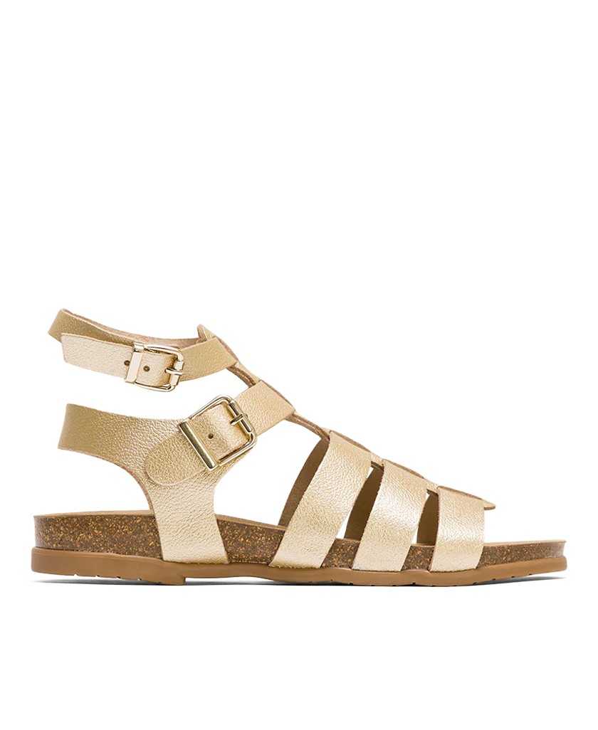 Gold strappy sandals Porronet Silvia 3135-091