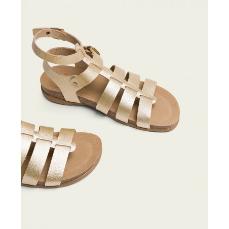 Gold strappy sandals Porronet Silvia 3135-091