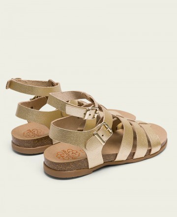 Gold strappy sandals Porronet Silvia 3135-091