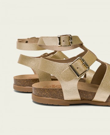 Gold strappy sandals Porronet Silvia 3135-091