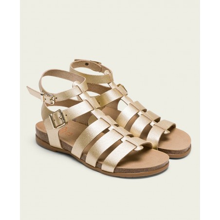 Gold strappy sandals Porronet Silvia 3135-091