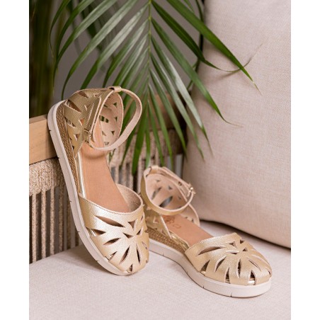 Porronet Carlota 3151 Gold Wedge Sandals