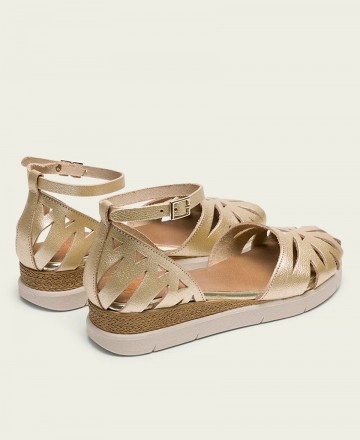 Porronet Carlota 3151 Gold Wedge Sandals