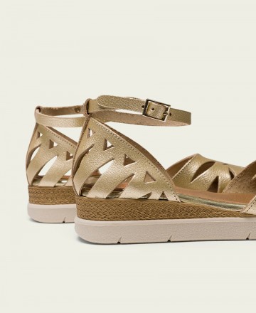 Porronet Carlota 3151 Gold Wedge Sandals