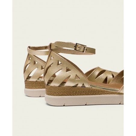 Porronet Carlota 3151 Gold Wedge Sandals