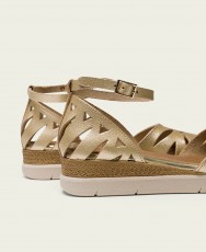 Porronet Carlota 3151 Gold Wedge Sandals Porronet Carlota 3151 Gold Wedge Sandals