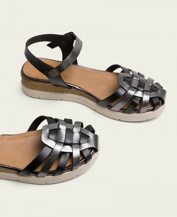 Porronet Clotilde 3152 Lead-Colored Sandals