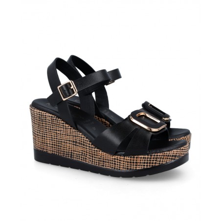 Repo Phil Gatiér 51425 Black Wedge Sandals