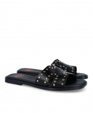 Porronet 3115 Black Studded Slip-on Sandals