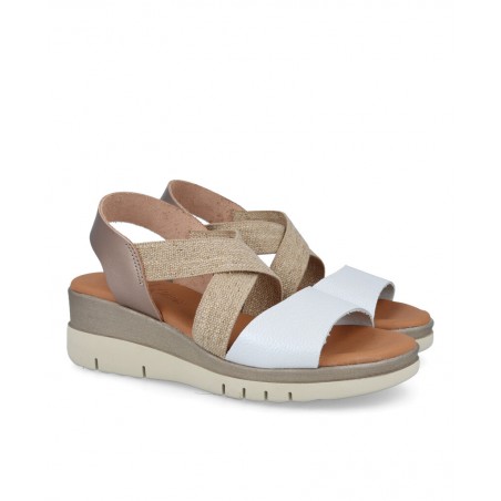 Sandalia blanca de tiras elásticas Andares 255431