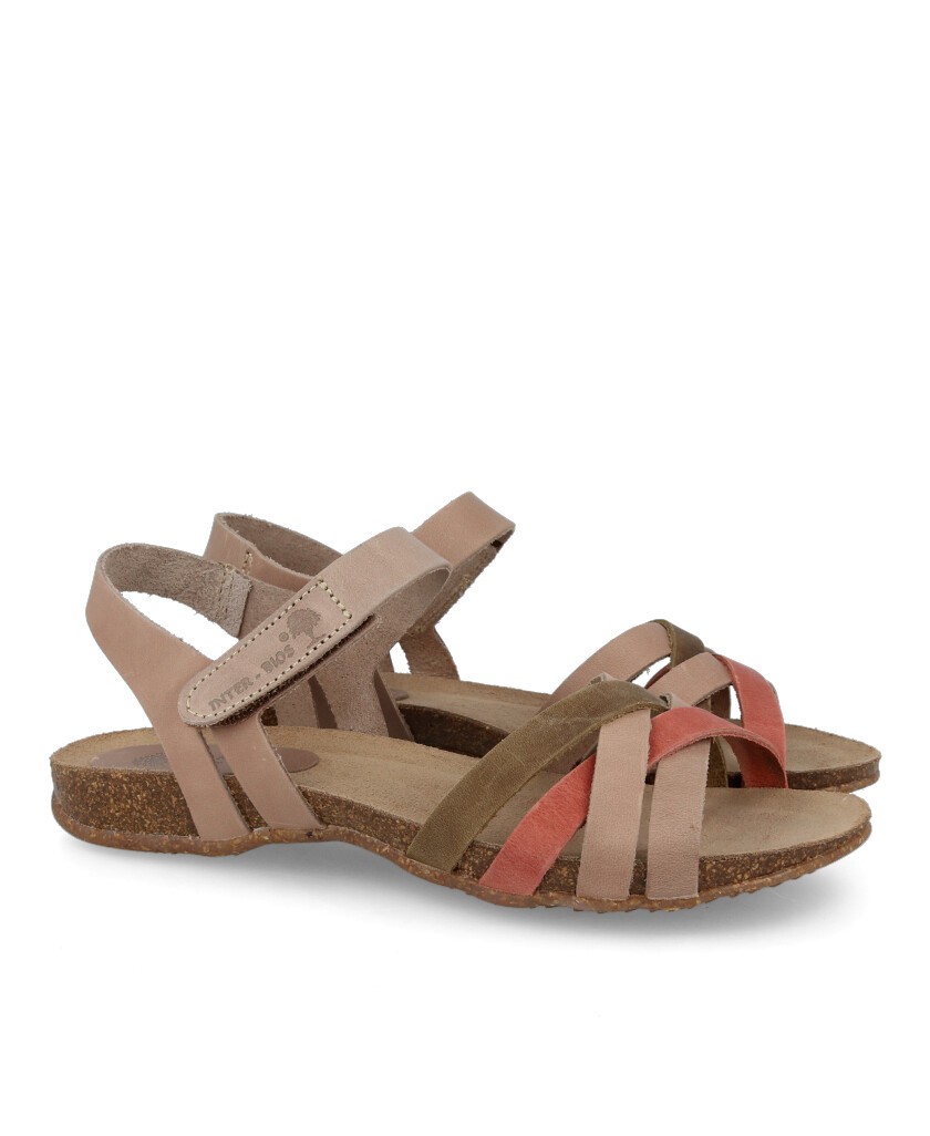 Sandalia multicolor tiras cruzadas Interbios 4486
