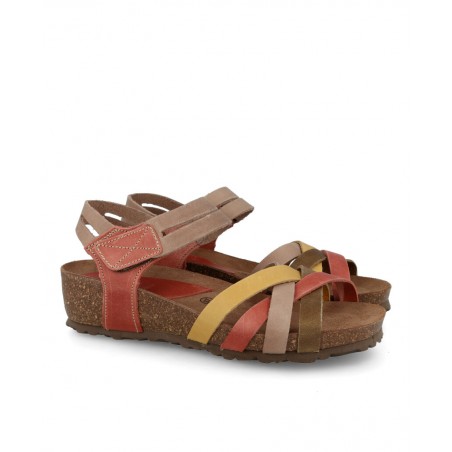 Sandalias de tiras multicolor cuña Interbios 5338