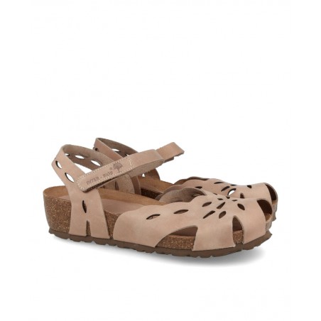 Sandalias Bio troqueladas con cuña Interbios 5392