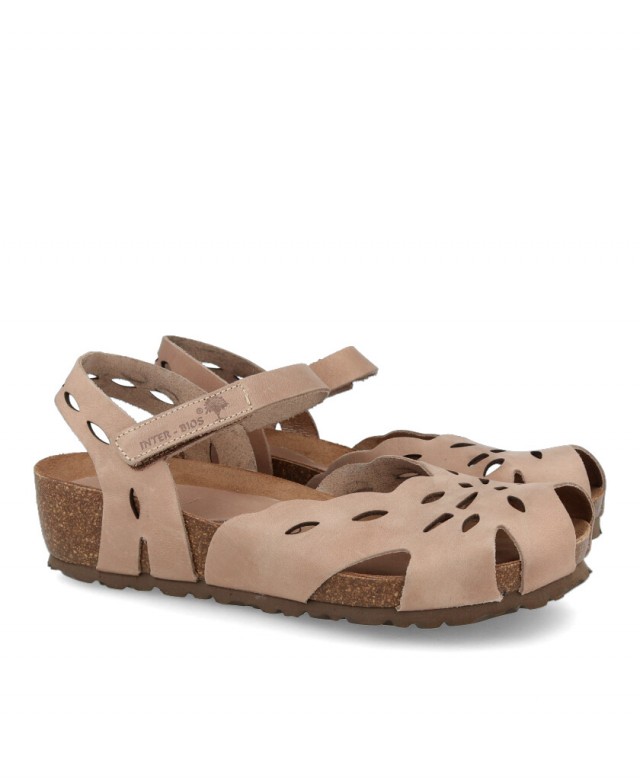 Sandalias Bio troqueladas con cuña Interbios 5392 Sandalias Bio troqueladas con cuña Interbios 5392