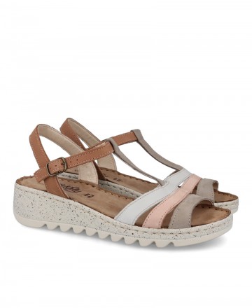 W&F 9371 50680 Strappy Wedge Sandal