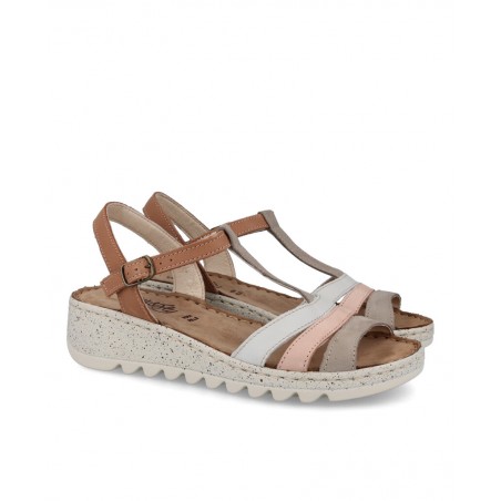 W&F 9371 50680 Strappy Wedge Sandal