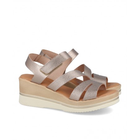 Sandalias metalizadas con cuña Andares 260615