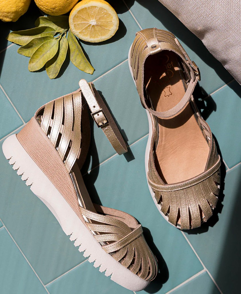 Porronet Belinda 3157 091 Gold Wedges