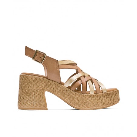 Sandalia dorada y taupe Porronet Jazmín 3174 178