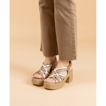 Porronet Jazmín 3174 178 Gold and Taupe Sandal