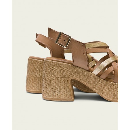 Sandalia dorada y taupe Porronet Jazmín 3174 178