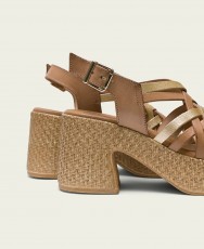 Sandalia dorada y taupe Porronet Jazmín 3174 178