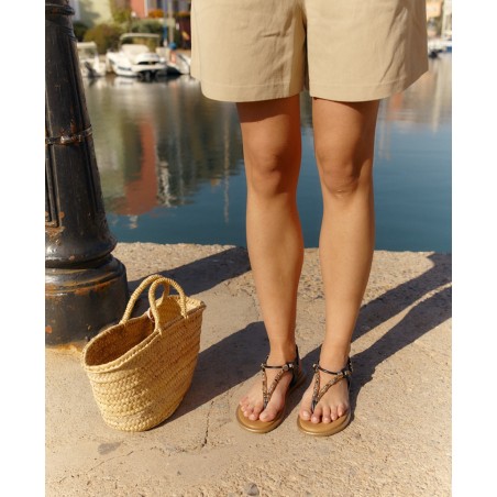Sandalias con abalorios Porronet Estela 3112