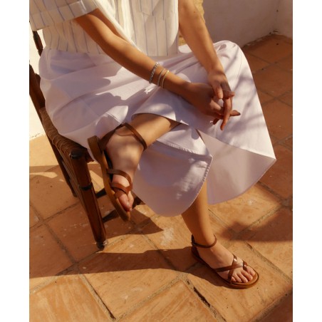 Brown leather sandal Porronet Marta 3131 008