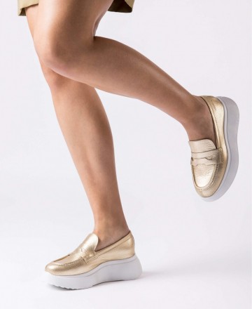 Mocasines dorados de mujer Wonders Estela A3623