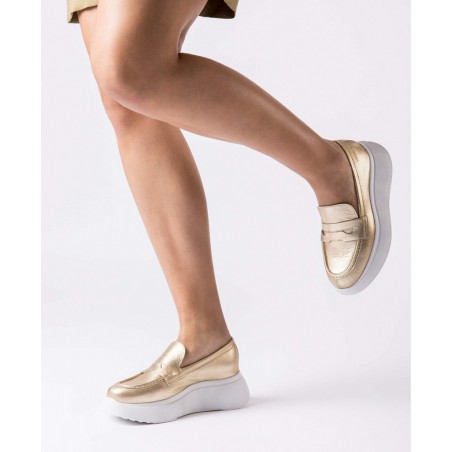 Mocasines dorados de mujer Wonders Estela A3623