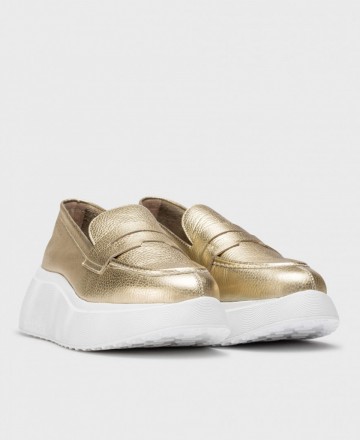 Mocasines dorados de mujer Wonders Estela A3623