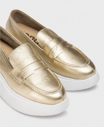 Mocasines dorados de mujer Wonders Estela A3623